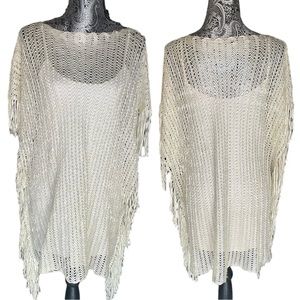Coverup off‎ white metallic fringe layering OS